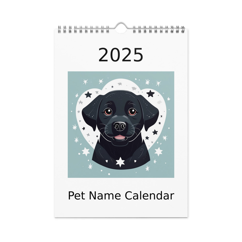 PugMug Custom Black Labrador Retriever Wall Calendar (2026)