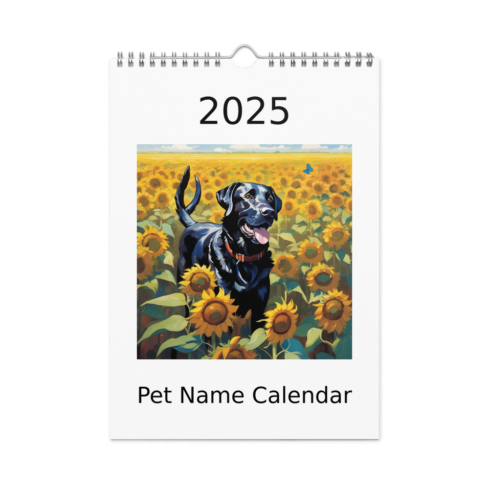PugMug Custom Black Labrador Retriever Wall Calendar (2026)