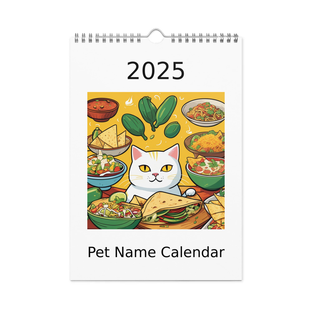 PugMug Custom White Companion Cat Wall Calendar (2026)