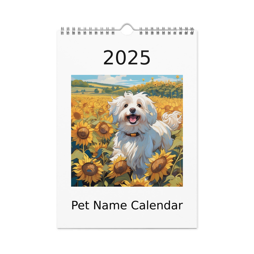 PugMug Custom White Havanese Dog Wall Calendar (2026)