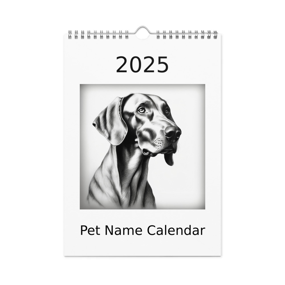 PugMug Custom Weimaraner Wall Calendar (2026)