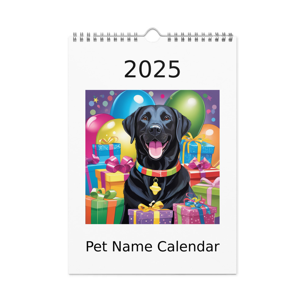 PugMug Custom Black Labrador Retriever Wall Calendar (2026)