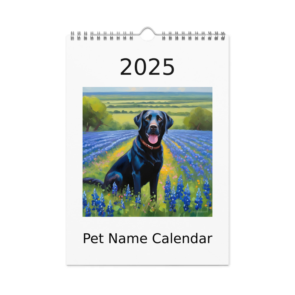 PugMug Custom Black Labrador Retriever Wall Calendar (2026)
