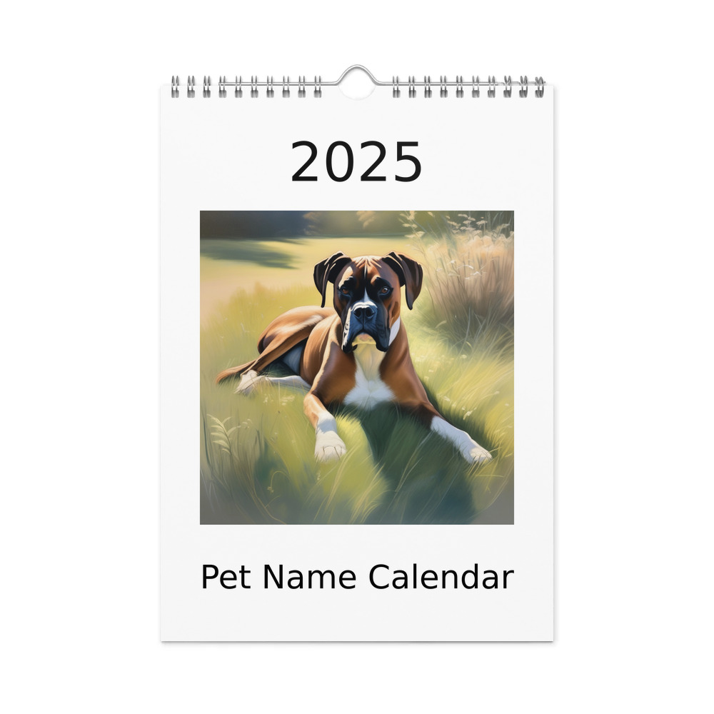 PugMug Custom Boxer Dog Wall Calendar (2026)