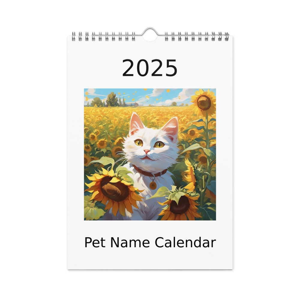 PugMug Custom White Companion Cat Wall Calendar (2026)