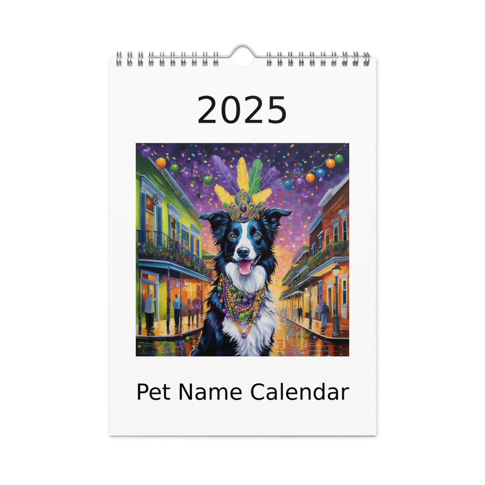 PugMug Custom Border Collie Wall Calendar (2026)