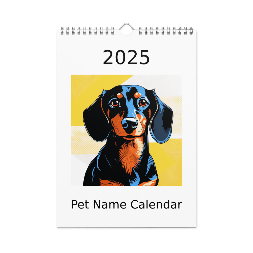 PugMug Custom Black Dachshund Wall Calendar (2026)