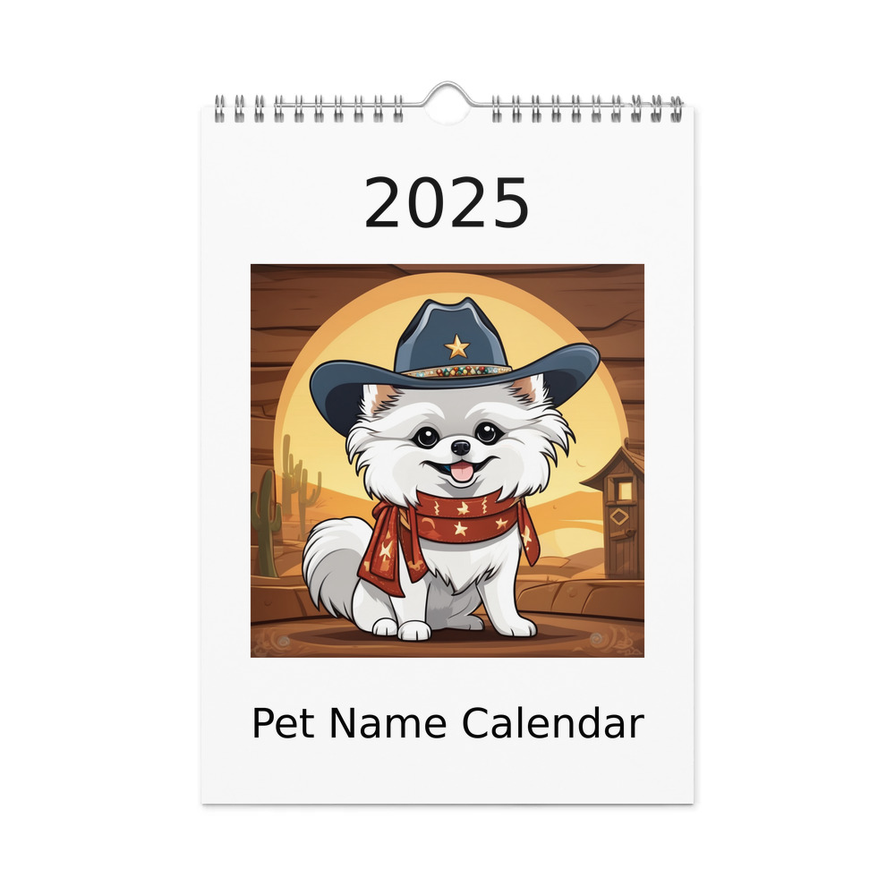 PugMug Custom White Pomeranian Wall Calendar (2026)