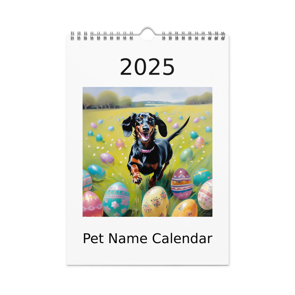 PugMug Custom Black Dachshund Wall Calendar (2026)