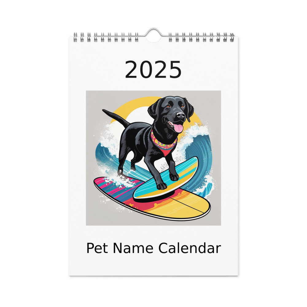 PugMug Custom Black Labrador Retriever Wall Calendar (2026)