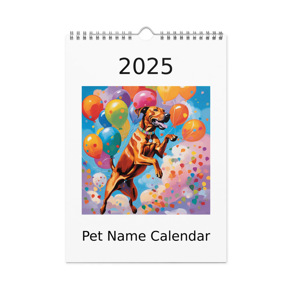 PugMug Custom Rhodesian Ridgeback Wall Calendar (2026)