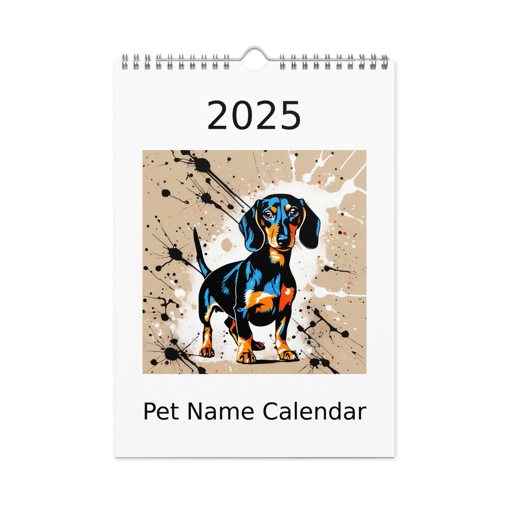 PugMug Custom Black Dachshund Wall Calendar (2026)