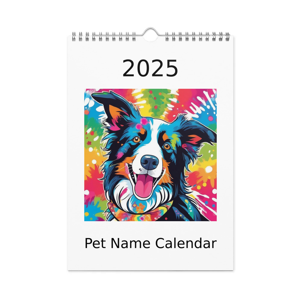 PugMug Custom Border Collie Wall Calendar (2026)