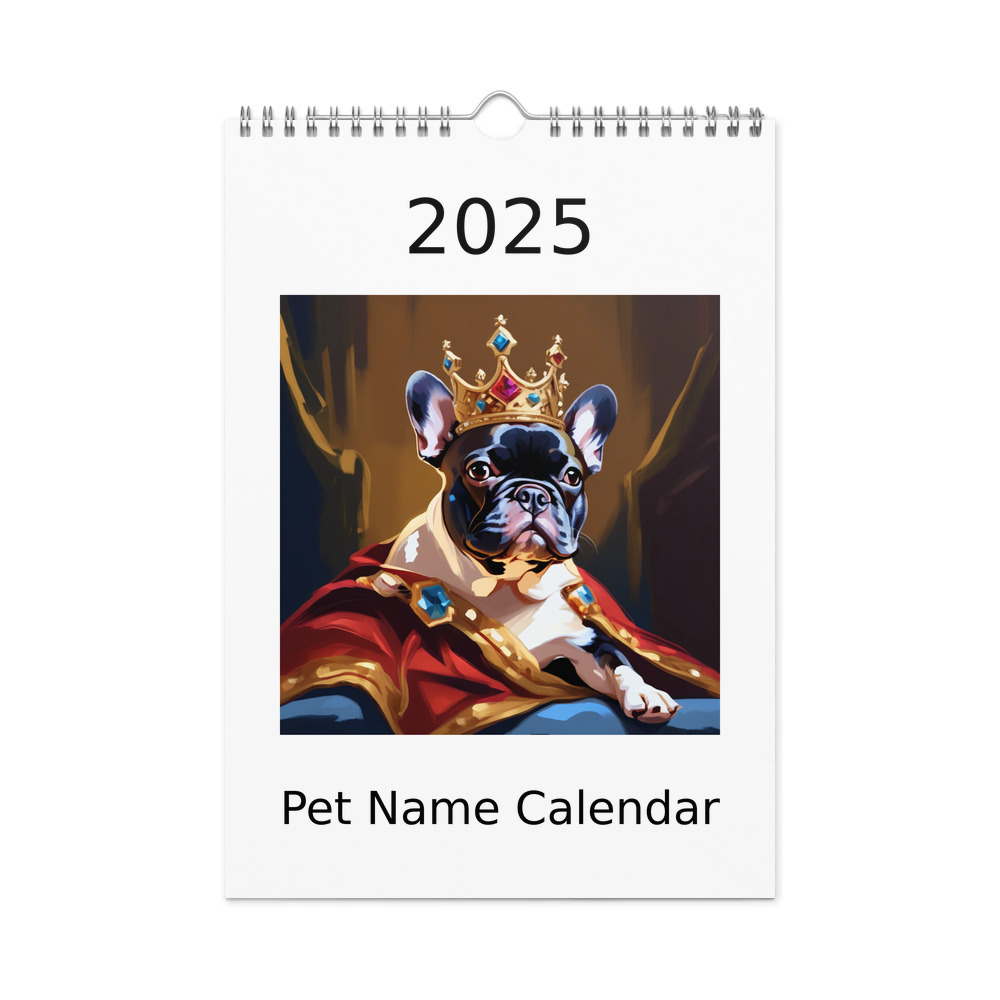 PugMug Custom Tan French Bulldog Wall Calendar (2026)