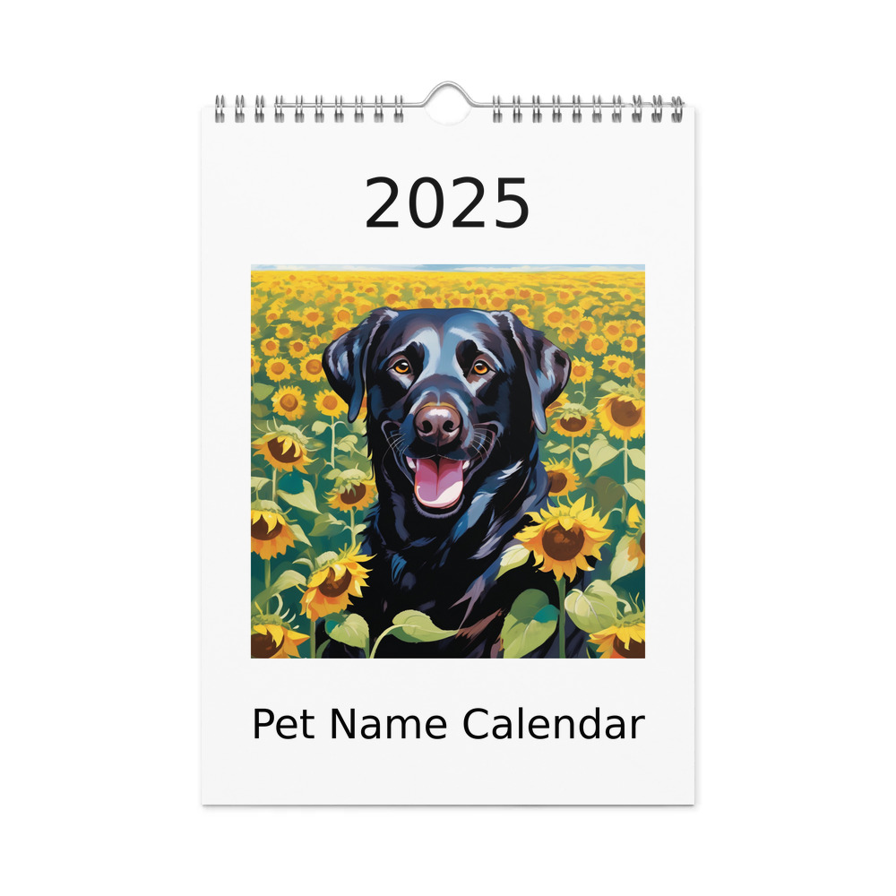 PugMug Custom Black Labrador Retriever Wall Calendar (2026)