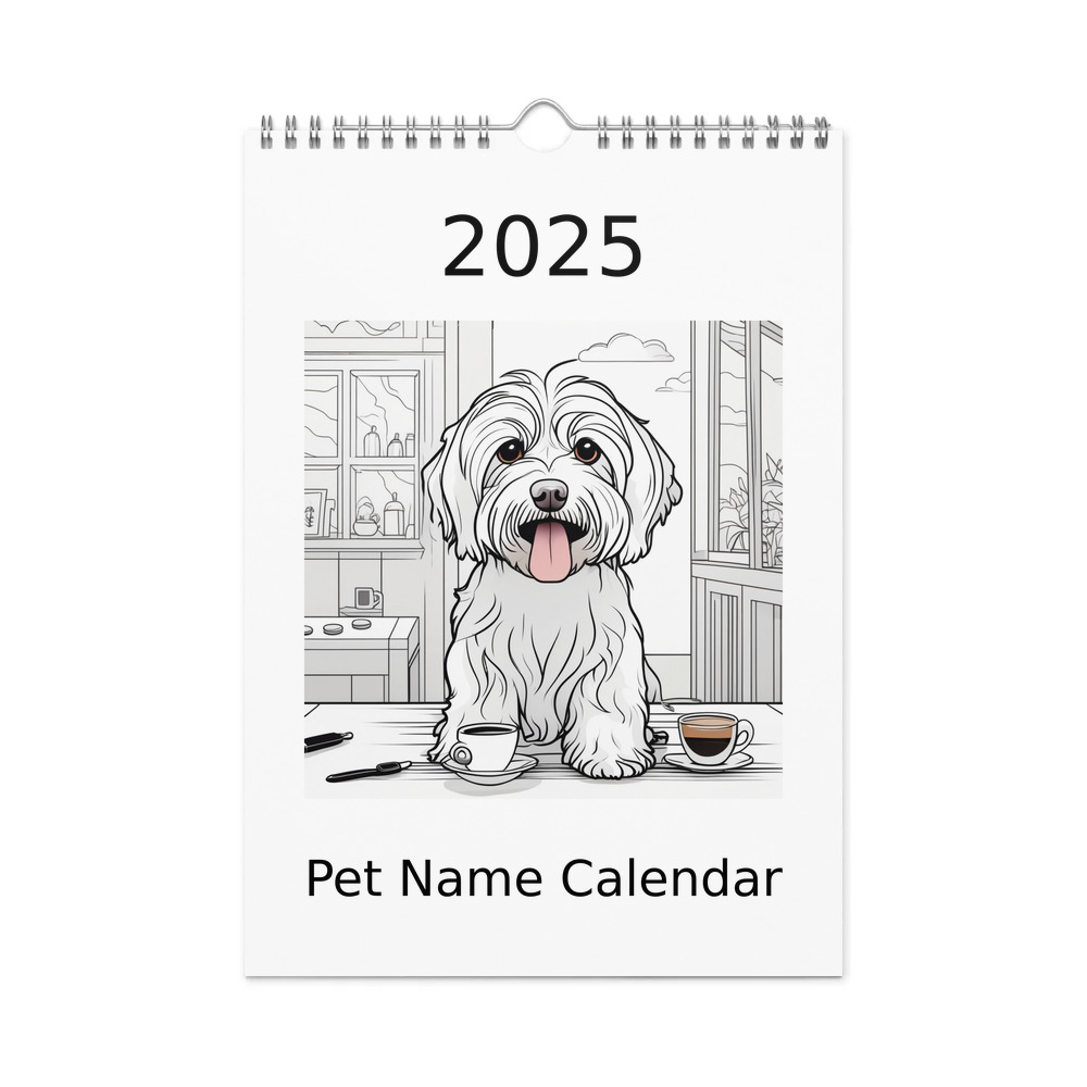 PugMug Custom White Havanese Dog Wall Calendar (2026)