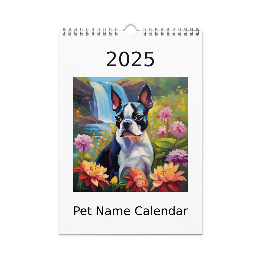 PugMug Custom Boston Terrier Wall Calendar (2026)
