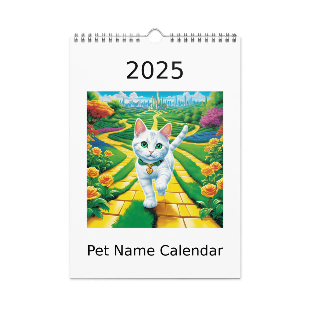PugMug Custom White Companion Cat Wall Calendar (2026)