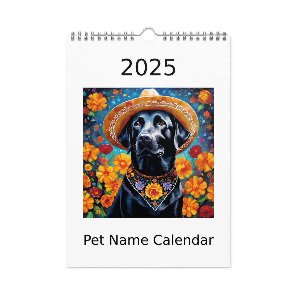 PugMug Custom Black Labrador Retriever Wall Calendar (2026)