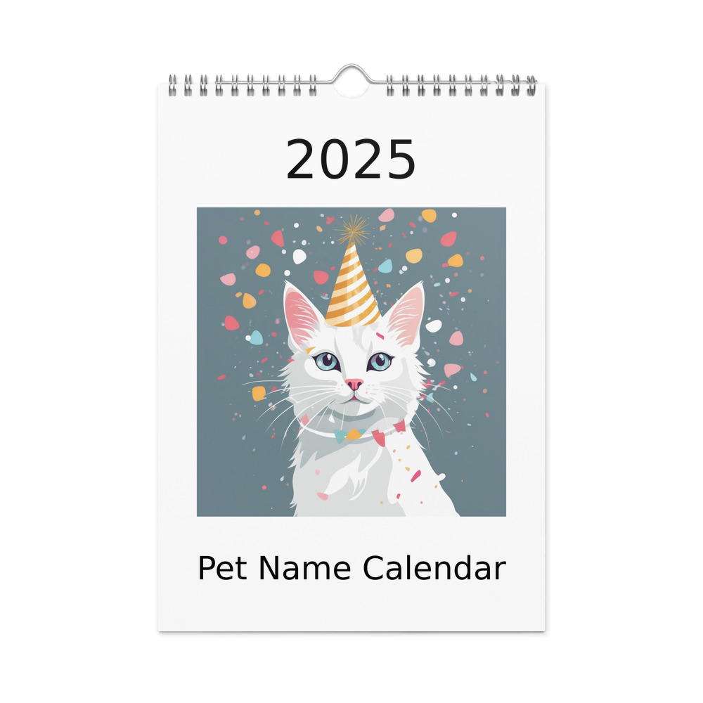 PugMug Custom White Companion Cat Wall Calendar (2026)