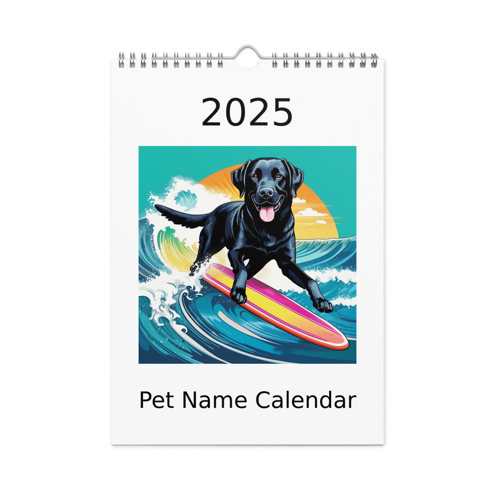 PugMug Custom Black Labrador Retriever Wall Calendar (2026)
