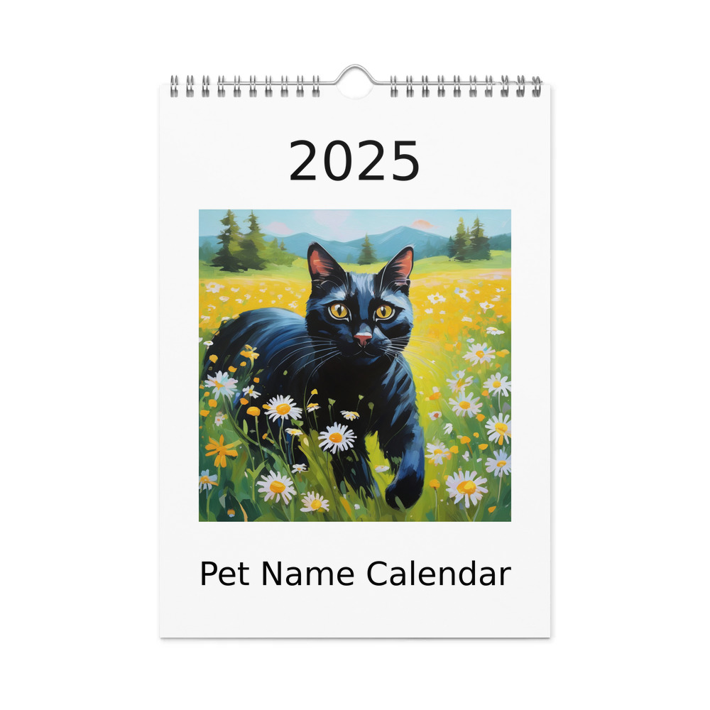 PugMug Custom Black Exotic Cat Wall Calendar (2026)