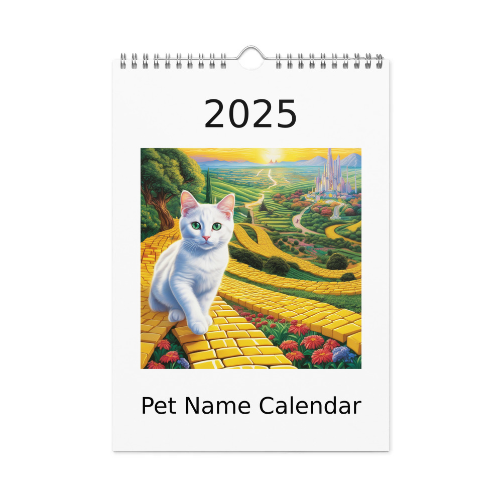 PugMug Custom White Companion Cat Wall Calendar (2026)