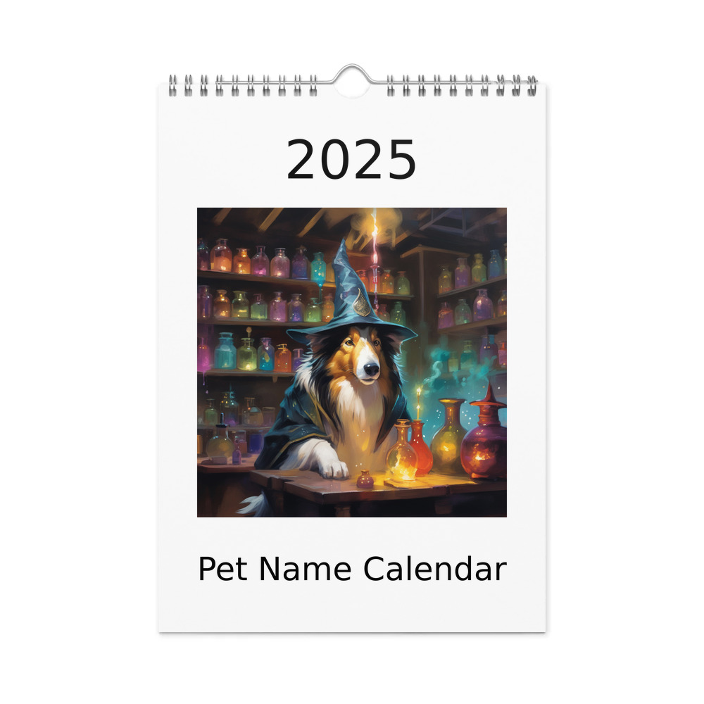 PugMug Custom Collie Wall Calendar (2026)
