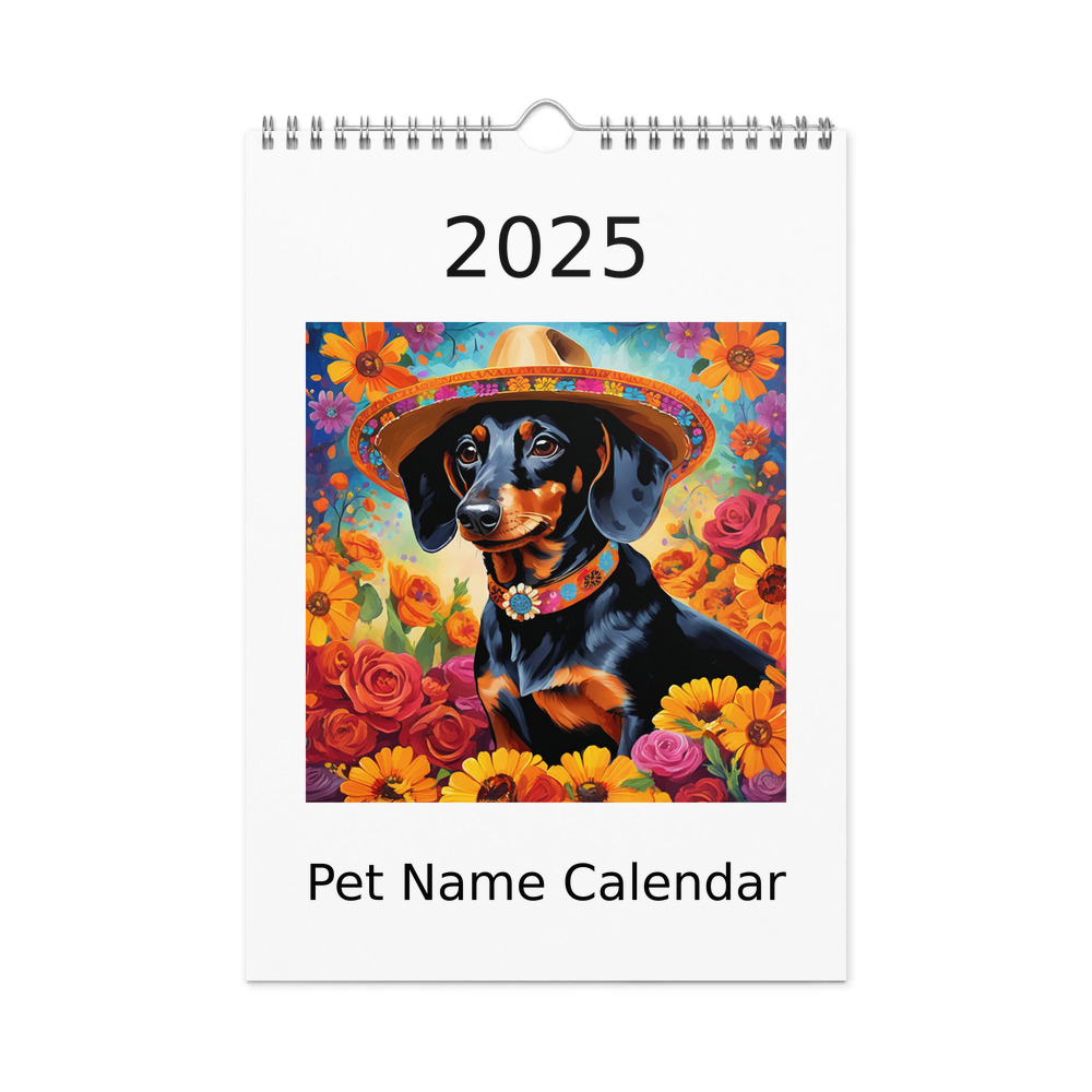 PugMug Custom Black Dachshund Wall Calendar (2026)