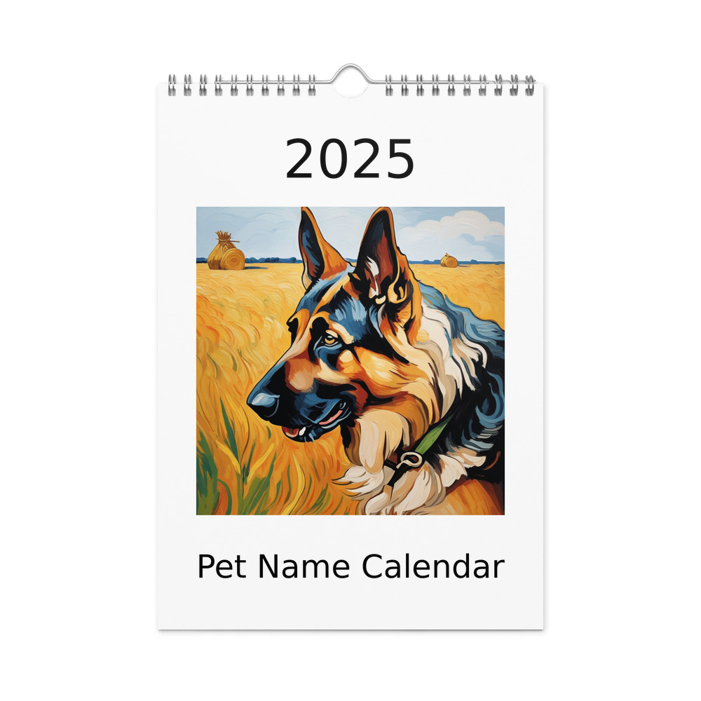 PugMug Custom German Shepherd Dog Wall Calendar (2026)