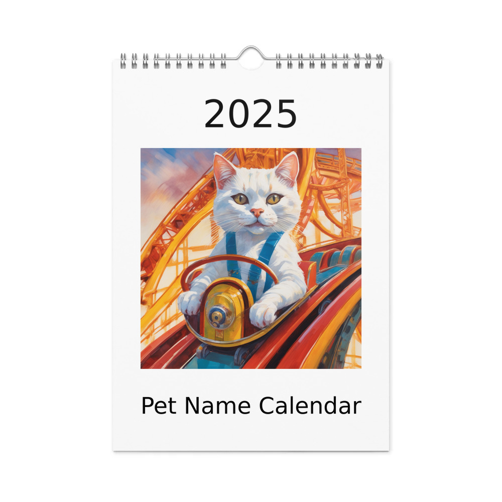 PugMug Custom White Exotic Cat Wall Calendar (2026)
