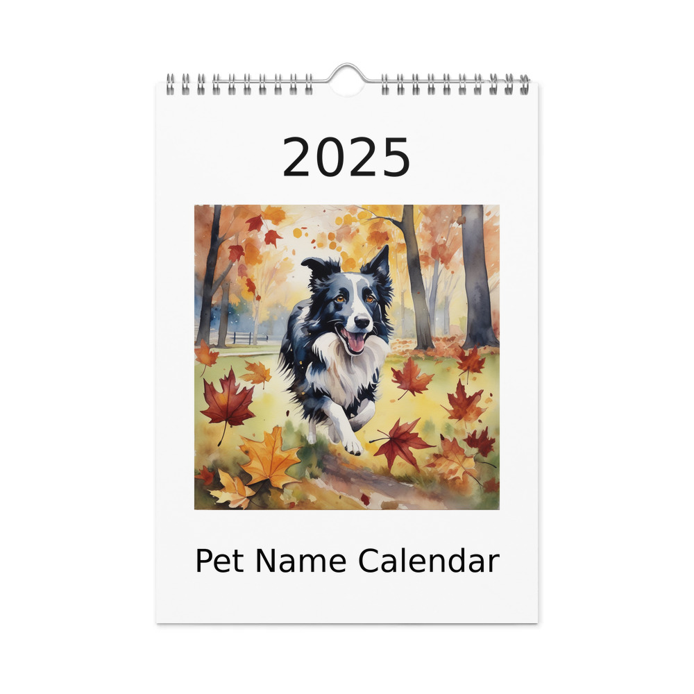PugMug Custom Border Collie Wall Calendar (2026)
