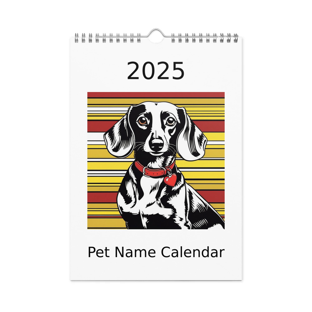 PugMug Custom Black Dachshund Wall Calendar (2026)