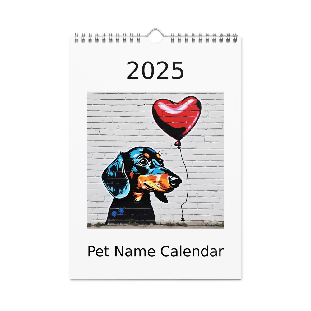PugMug Custom Black Dachshund Wall Calendar (2026)