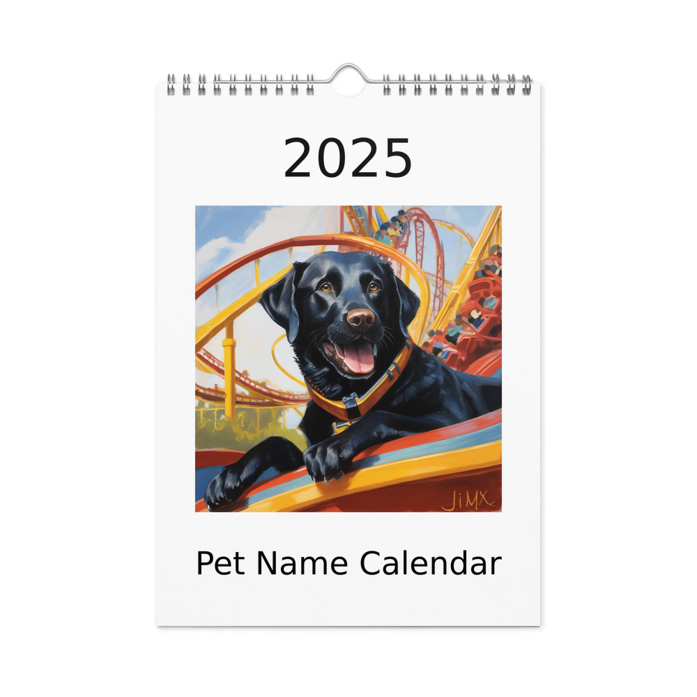 PugMug Custom Black Labrador Retriever Wall Calendar (2026)