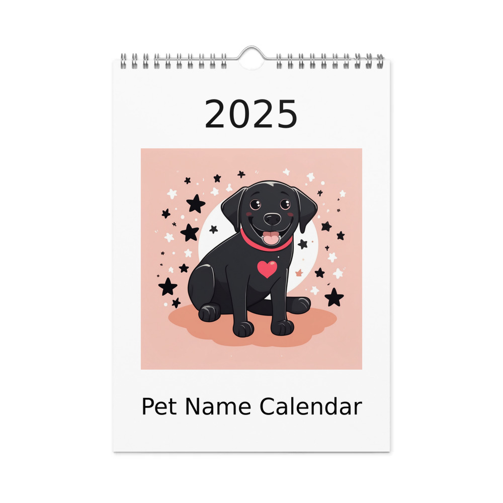 PugMug Custom Black Labrador Retriever Wall Calendar (2026)
