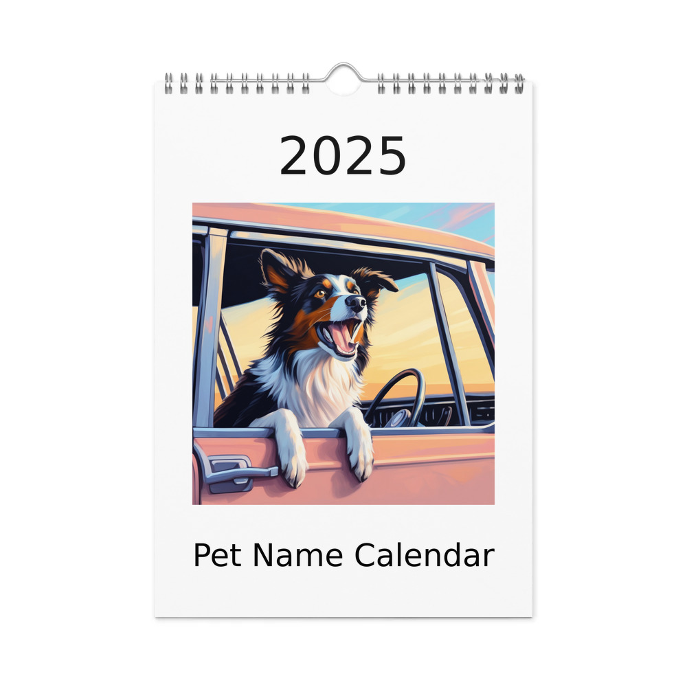 PugMug Custom Border Collie Wall Calendar (2026)