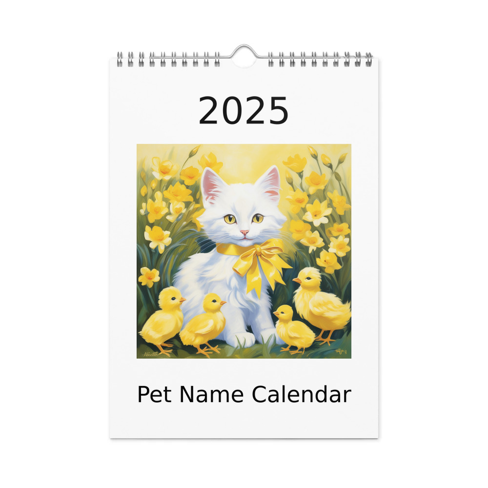 PugMug Custom White Companion Cat Wall Calendar (2026)