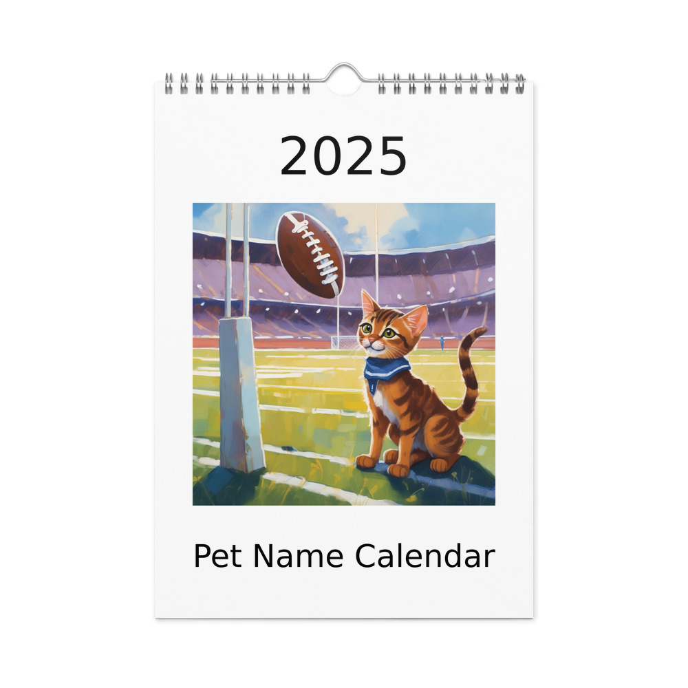 PugMug Custom Tabby Abyssinian Cat Wall Calendar (2026)