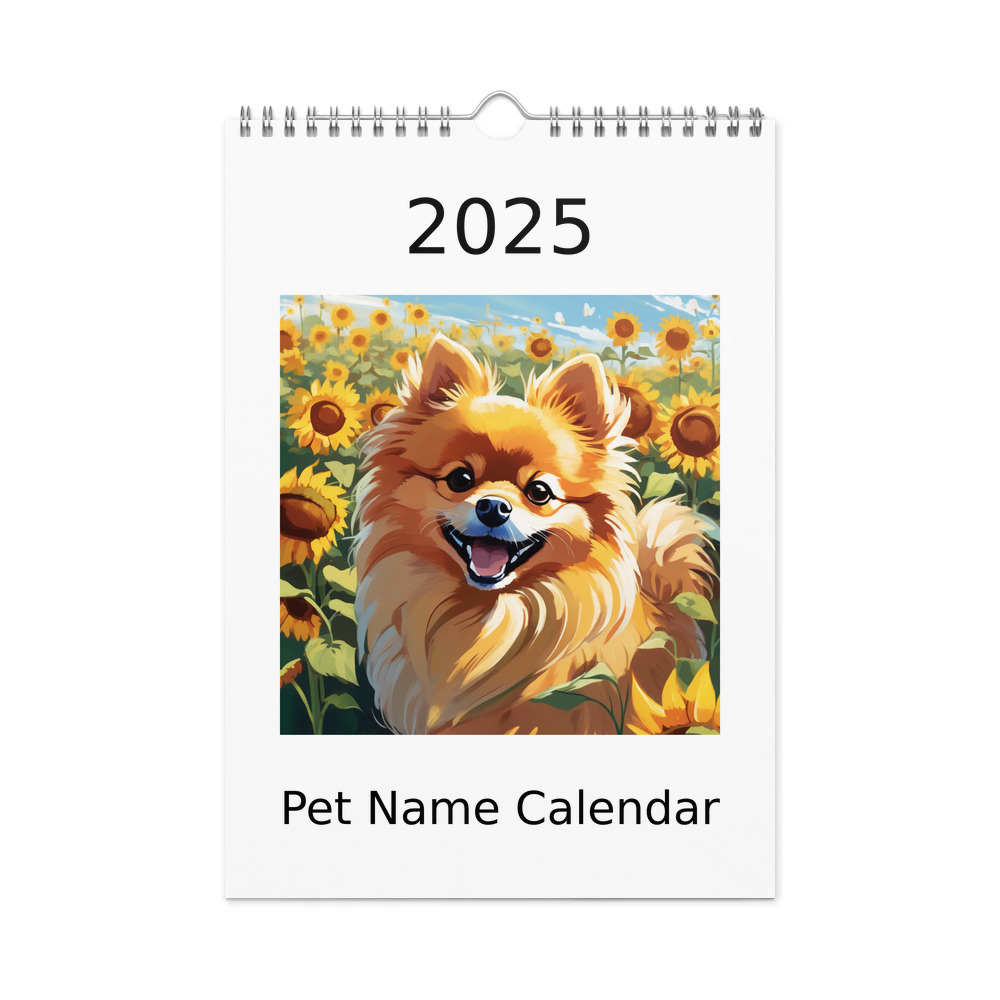 PugMug Custom Tan Pomeranian Wall Calendar (2026)