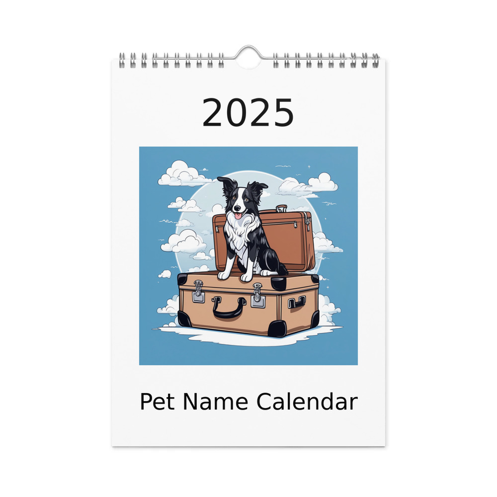 PugMug Custom Border Collie Wall Calendar (2026)