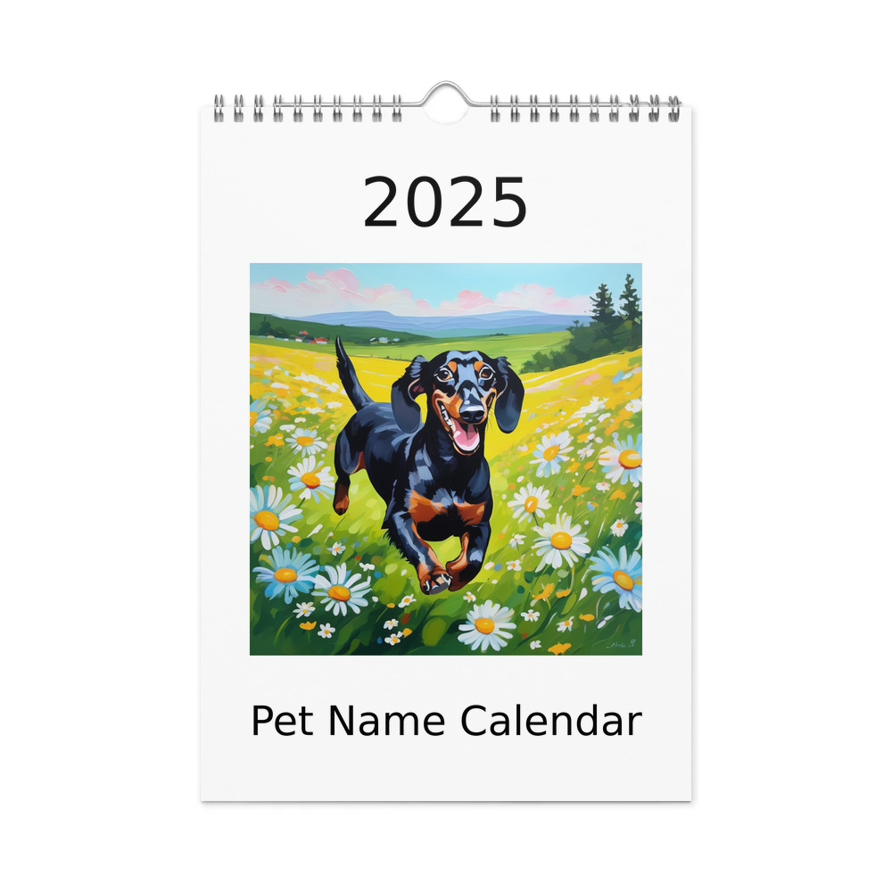PugMug Custom Black Dachshund Wall Calendar (2026)
