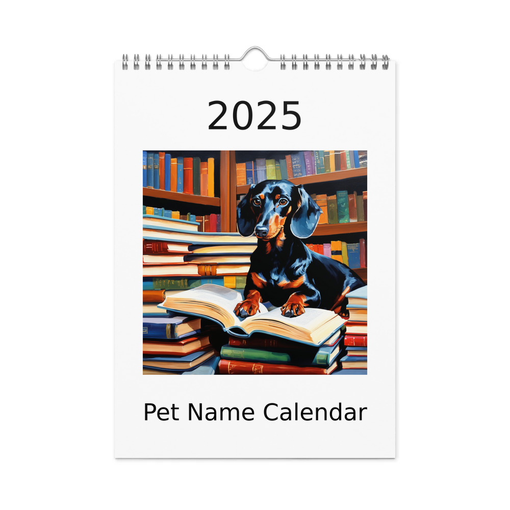 PugMug Custom Black Dachshund Wall Calendar (2026)