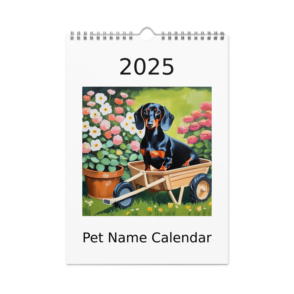 PugMug Custom Black Dachshund Wall Calendar (2026)