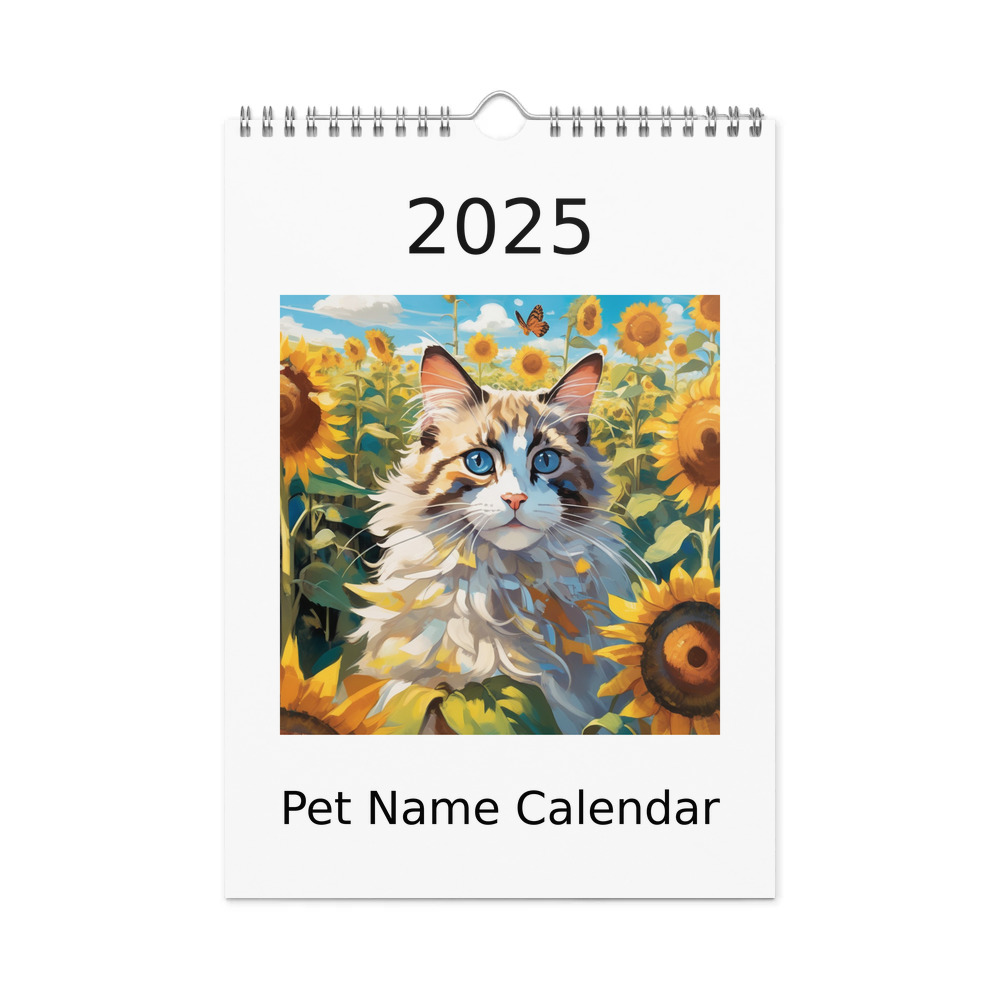 PugMug Custom Tabby Ragdoll Cat Wall Calendar (2026)
