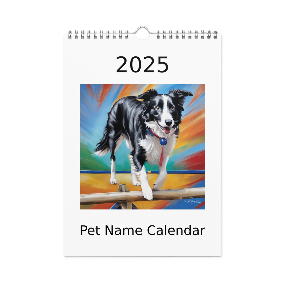 PugMug Custom Border Collie Wall Calendar (2026)