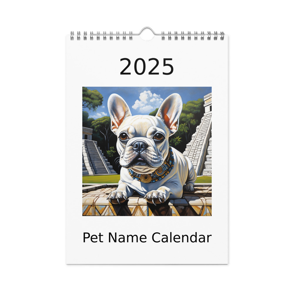 PugMug Custom White French Bulldog Wall Calendar (2026)
