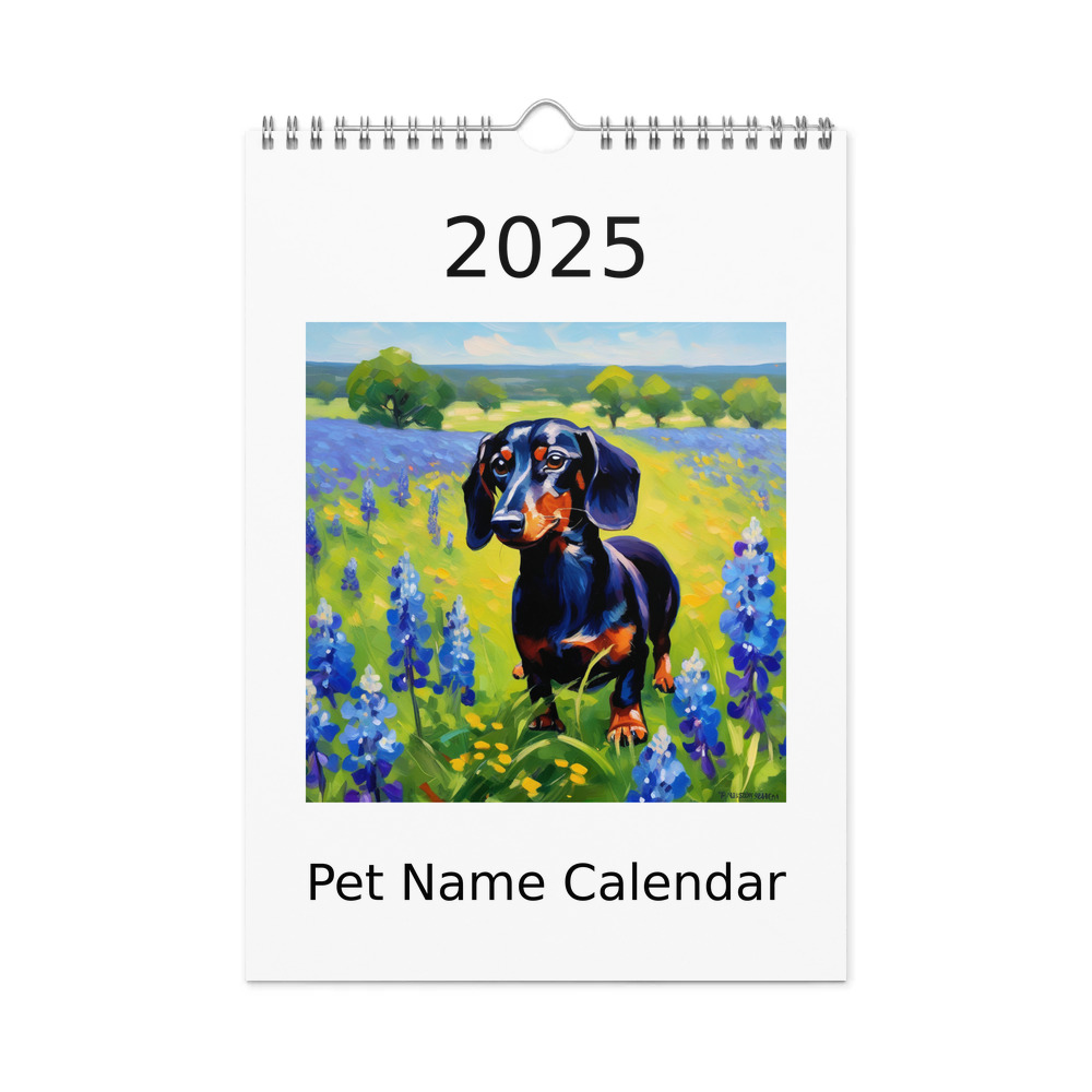 PugMug Custom Black Dachshund Wall Calendar (2026)