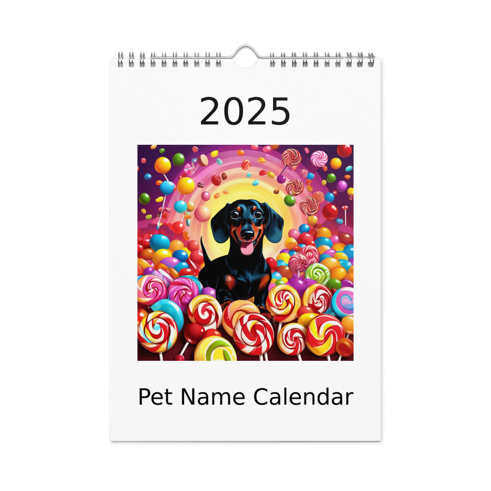 PugMug Custom Black Dachshund Wall Calendar (2026)