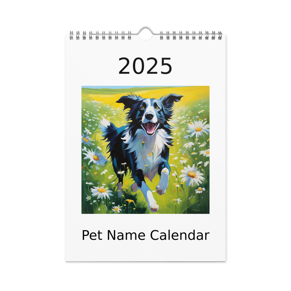 PugMug Custom Border Collie Wall Calendar (2026)